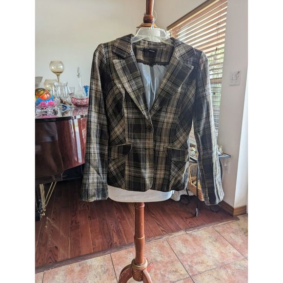 Maurices tweed brown plaid blazer   Sz S - Picture 2 of 10
